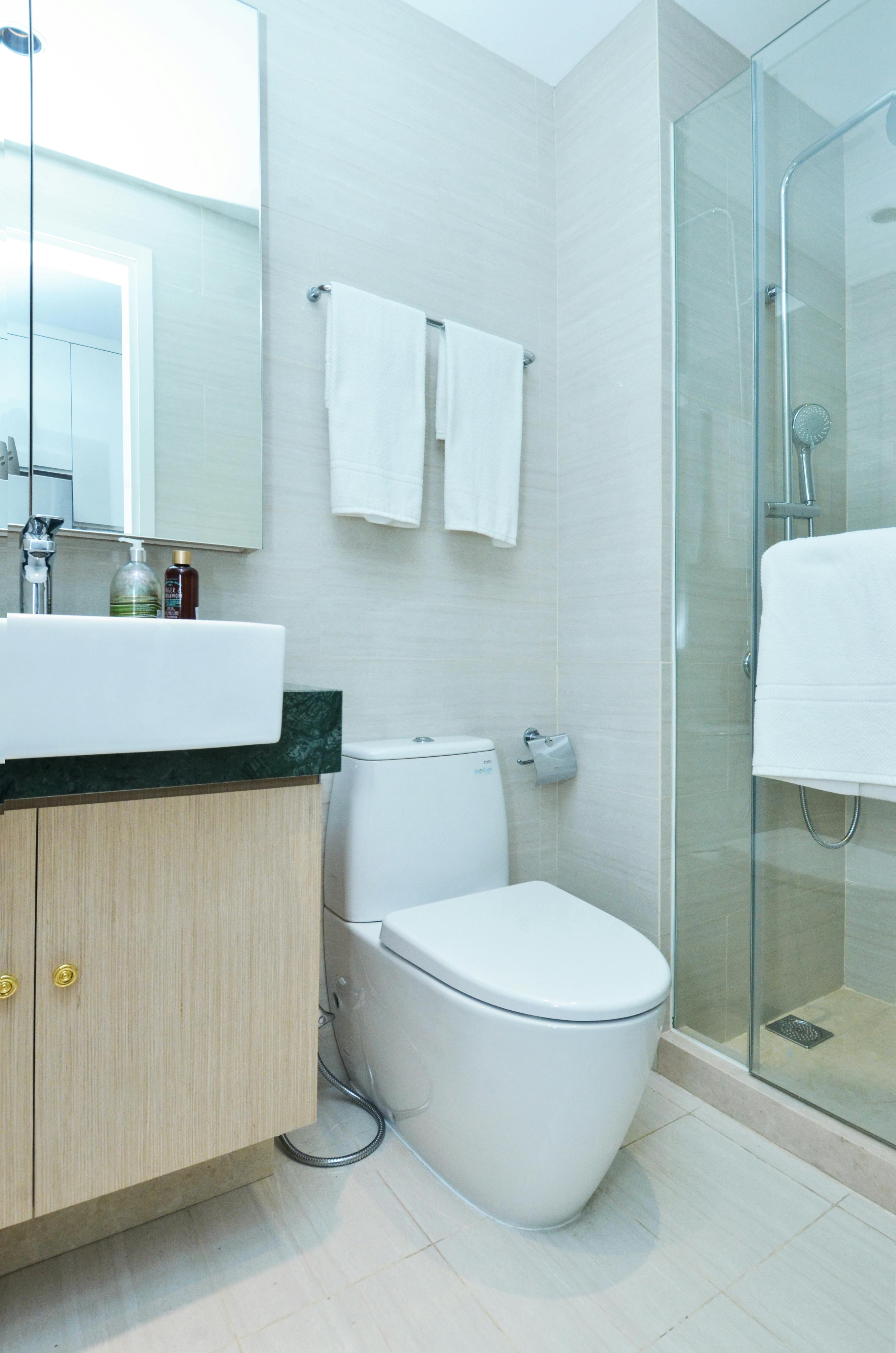 Bathroom after a safety-focused redesign with cleaner layout planning